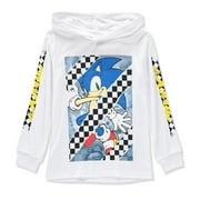 Sonic Boys 4-20 Long Sleeve Racing Hooded T-Shirt (White 14/16)